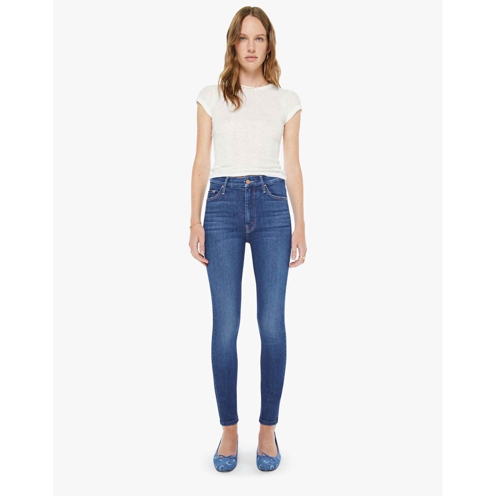 Mother The High Waisted Looker Skinny‎ Jeans Teaming Up Blue Denim Size 25